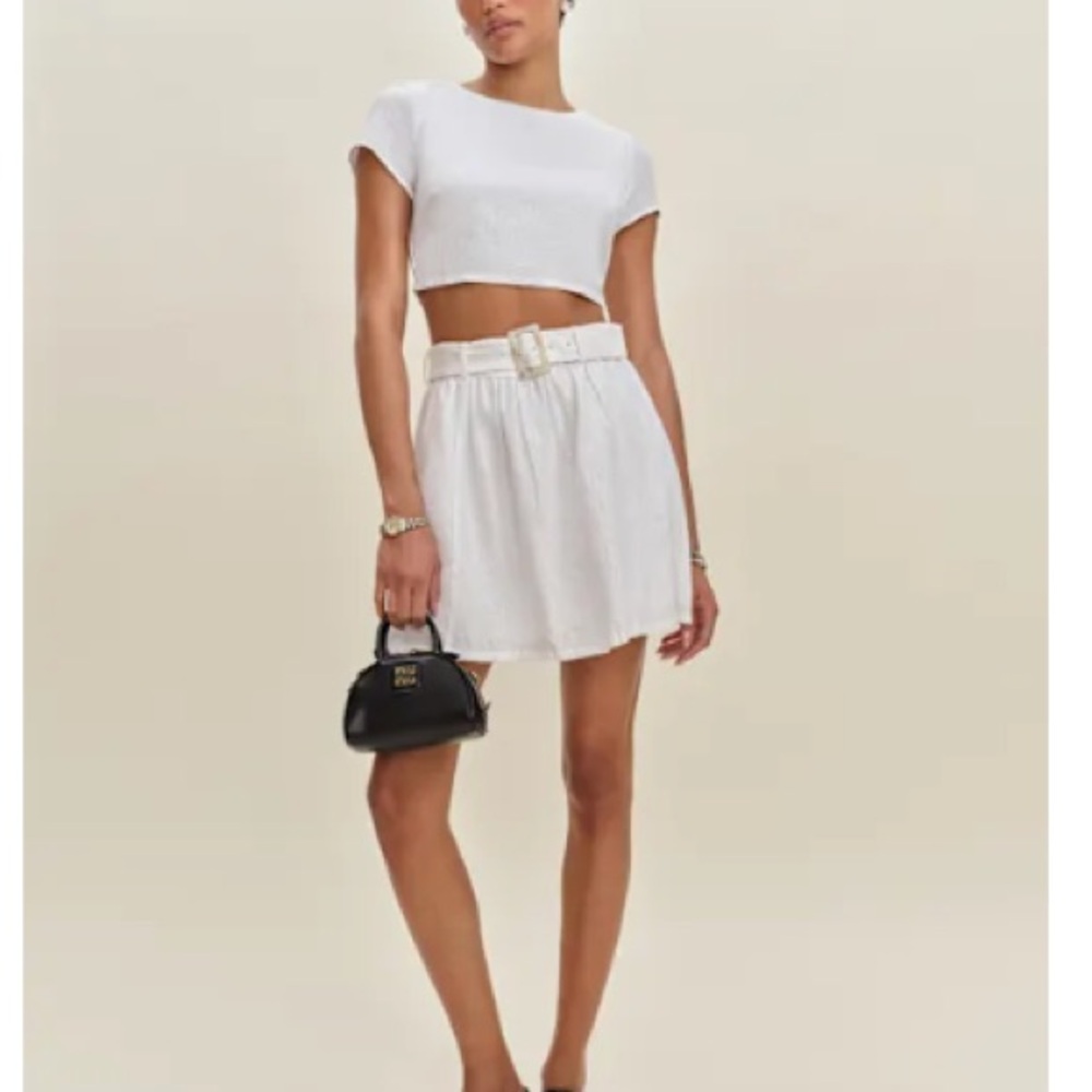 Reformation Niki Belted Linen Two Piece